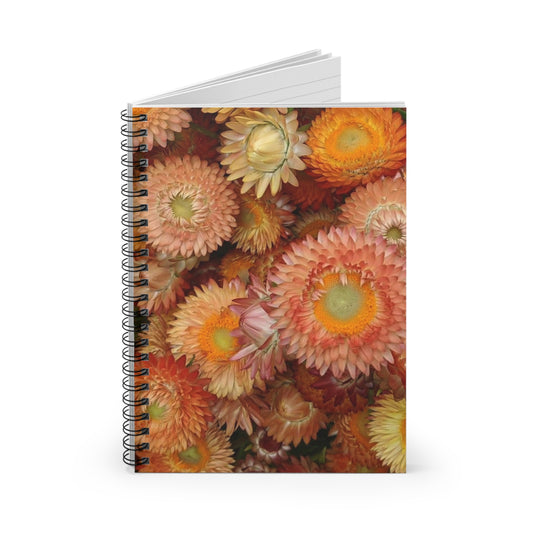 Spiral Notebook - Ruled Line - Strawflowers
