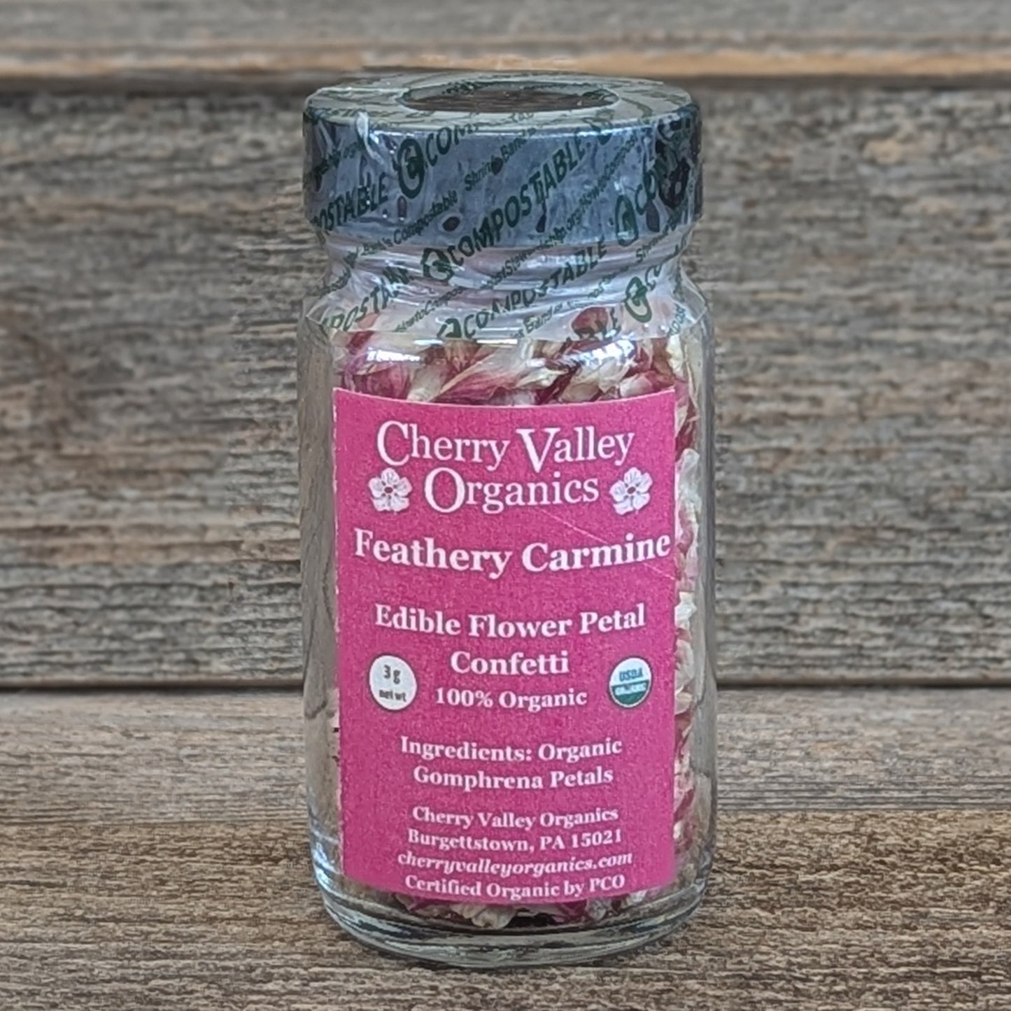 Edible Flower Petal Confetti - Feathery Carmine Gomphrena