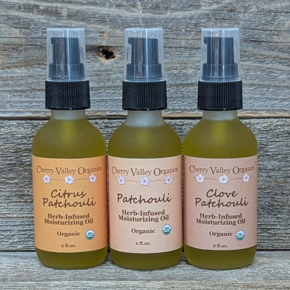 Patchouli Herb-Infused Moisturizing Oil Trio Gift Set – Cherry