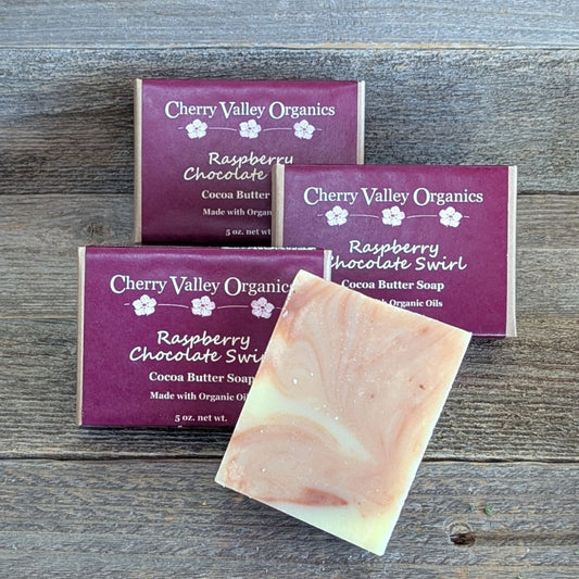 Raspberry Chocolate Swirl Cocoa Butter Soap