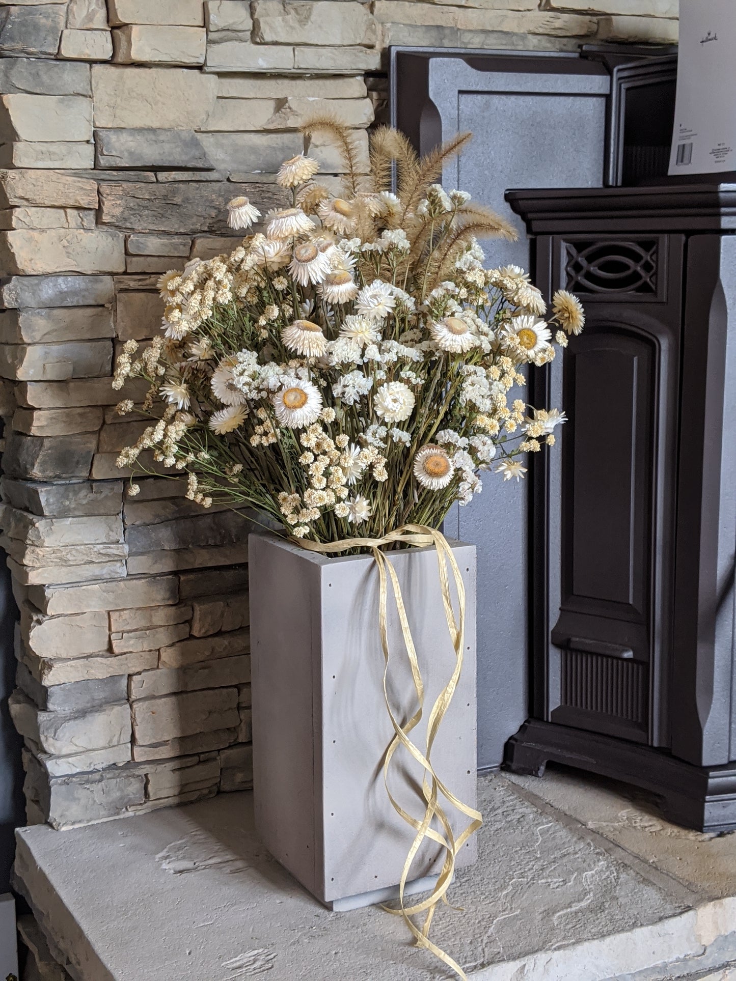 Dried Strawflower, Vintage White