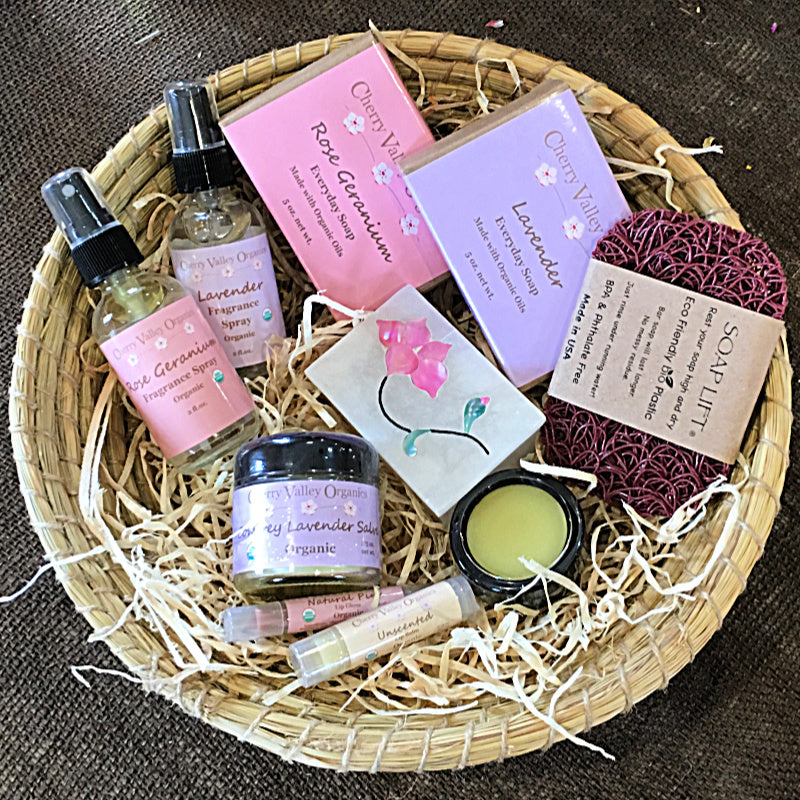 Herbal Bath & Body Gift Basket - Cherry Valley Organics