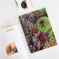 Spiral Notebook - Ruled Line - Lime Red Zinnias