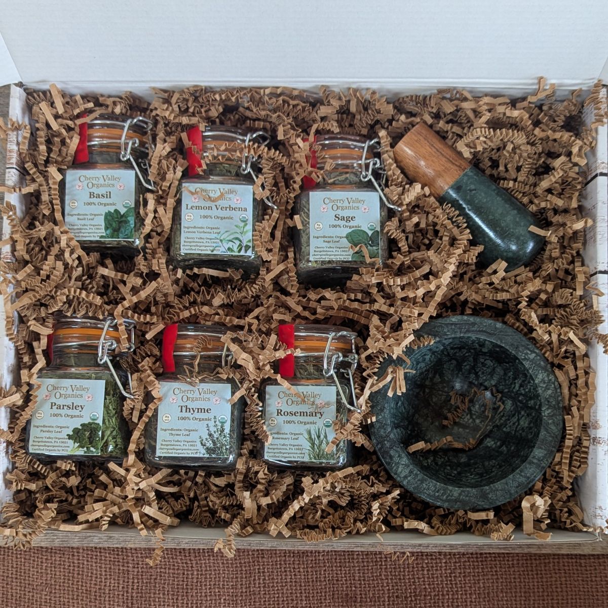 Herbal Gourmet Kitchen Gift Set with Mortar & Pestle