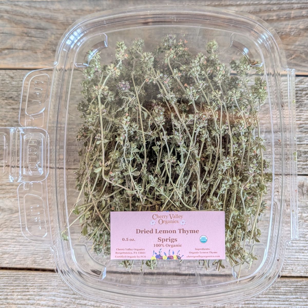 Dried Edible Lemon Thyme Sprigs with Flowers