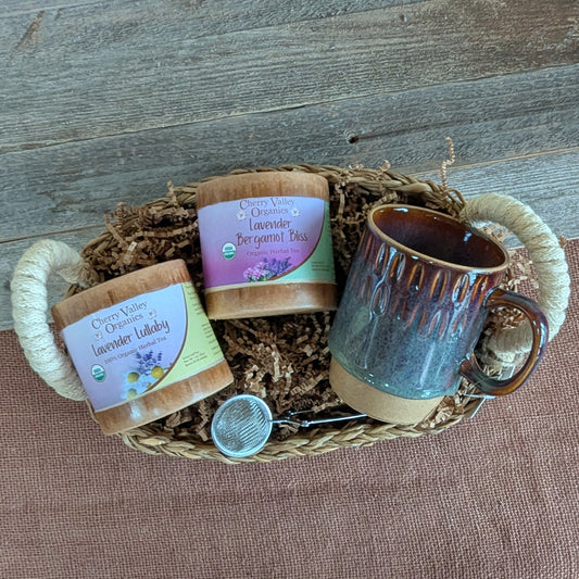 Organic Herbal Tea Lover’s Gift Basket - Lavender Relaxation