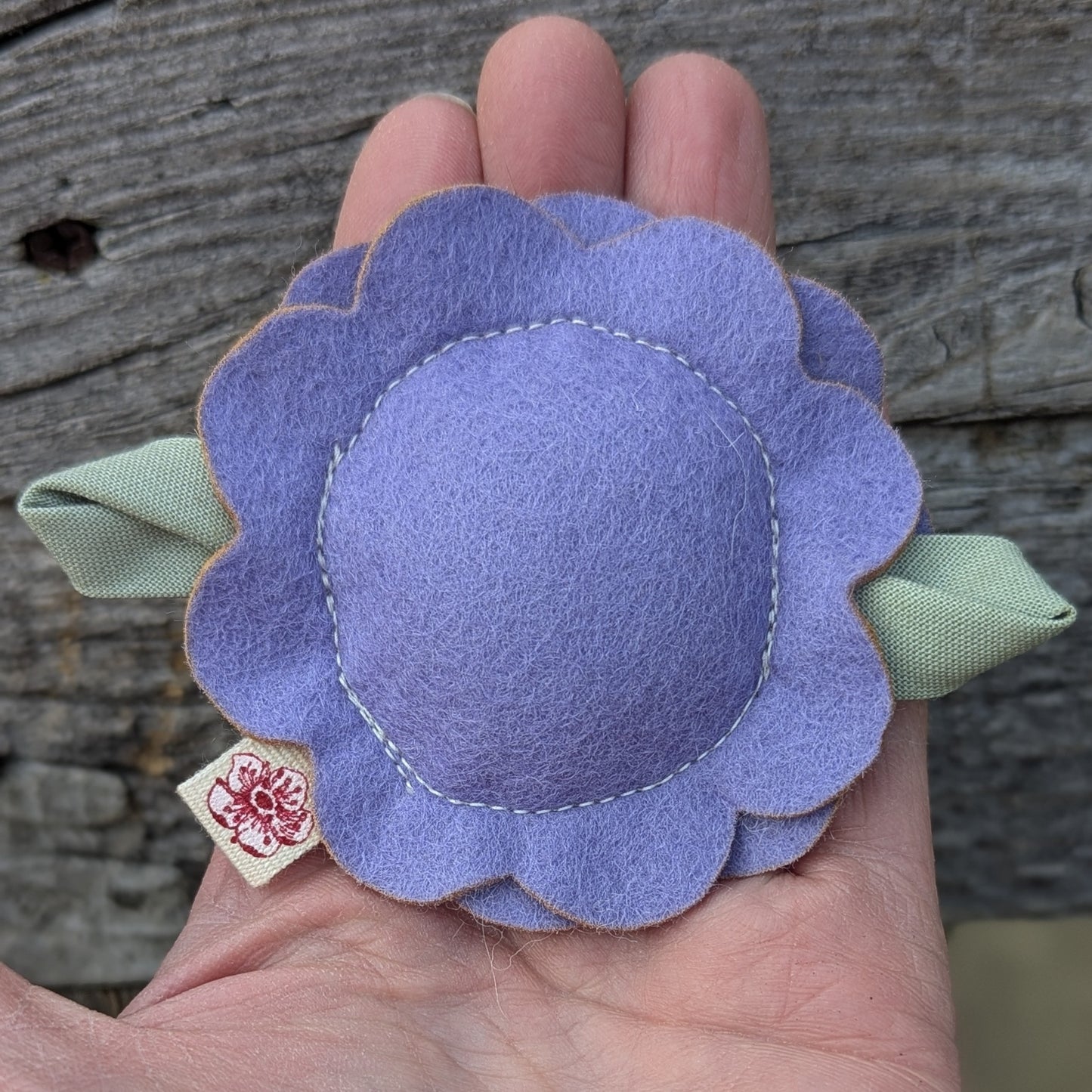 Purple Flower Wool Felt Cat Toy with Organic Catnip