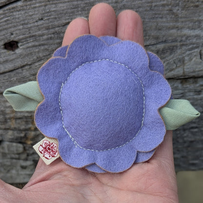 Purple Flower Wool Felt Cat Toy with Organic Catnip