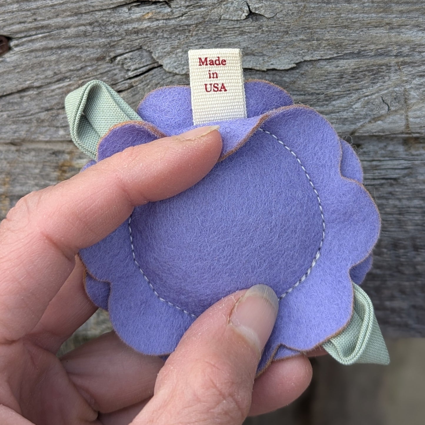 Purple Flower Wool Felt Cat Toy with Organic Catnip