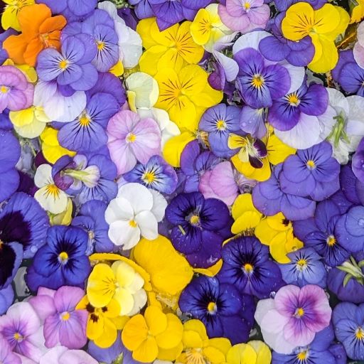 Fresh Edible Flowers - Mixed Violas - Cherry Valley Organics
