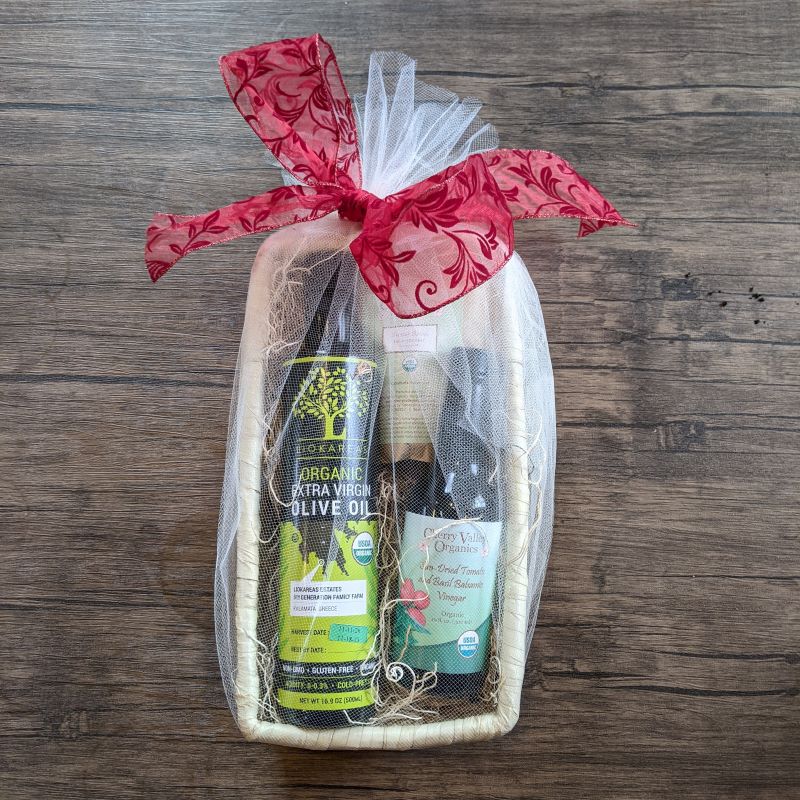Cider Vinegar & Olive Oil Gourmet Gift Basket - Cherry Valley Organics